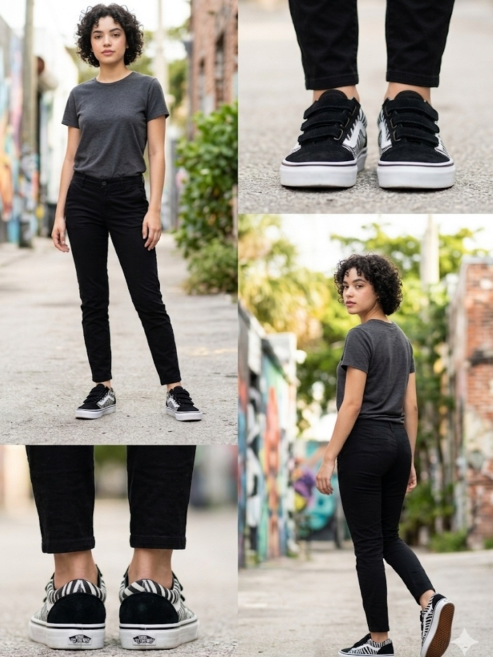 Vans Old Skool V Zebra Print Black Suede & Canvas Sneakers- US Men 4/ Women 5.5